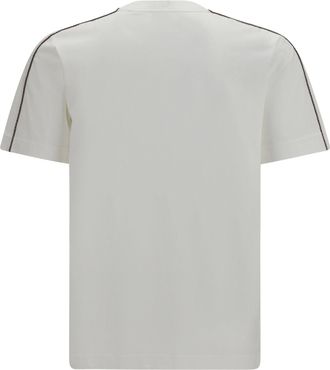 Burberry Mens Cotton T-Shirt With Embroidered Logo Chalk T-Shirts And Polos