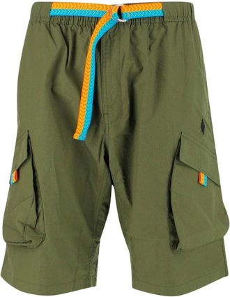 Marcelo Burlon Katoenen Verstelbare Multicolored Bermuda Shorts - Heren - Korte Broeken - Groen - S - Katoen - Korte Broeken