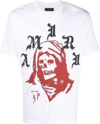Amiri logo-print cotton T-shirt - men - Cotton/Lyocell - S - White