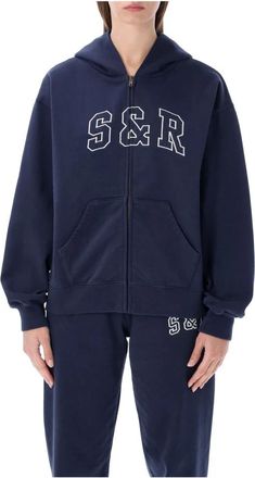 Sporty & Rich Truien - Dames - Vesten met rits - Blauw - S - Hoodies & sweatvesten