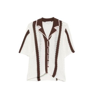 Stine Goya Crochet-knit Striped Cardigan