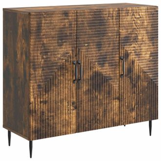 vidaXL Aparador Roble Ahumado 89 X 34,5 X 80 Cm Madera De Ingenier&iacute;a Vidaxl
