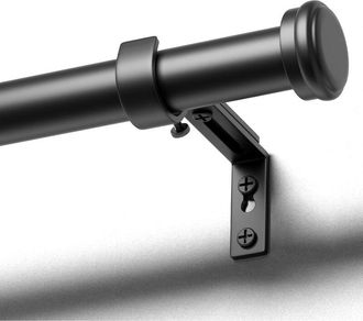OEM Barra De Cortina Negra De 71 (121 Cm), Extensible, De 25 Mm De Di&aacute;metro, De Metal Resistente, Con Soportes Incluidos, F&aacute;cil De Instalar, Para Dormitor