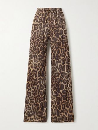 Stella McCartney Pantaloni A Gamba Larga In Lenzing Ecovero Leopardato - Stampa animalier