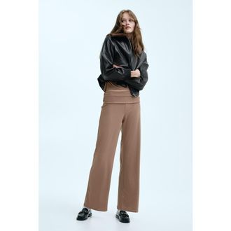 H&M Jersey Trousers in Beige at Nordstrom, Size X-Small