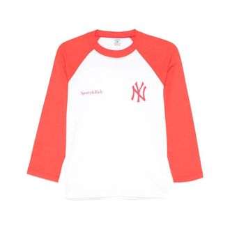 Sporty & Rich Long Sleeve T-Shirts, female, White, S, To046623631Wh T-shirt