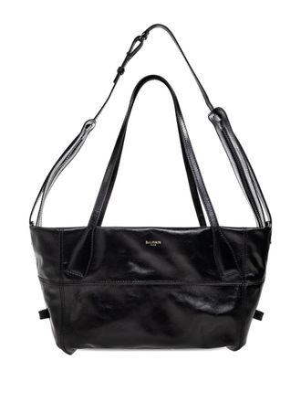 Balmain logo-print tote bag - men - Bos Taurus - One Size - Black
