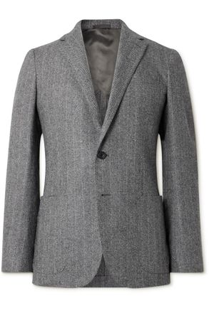 Kingsman Herringbone Wool and Cashmere-Blend Blazer