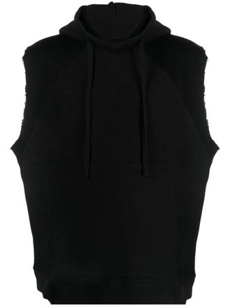 Thom Krom Ribgebreide hoodie - Zwart