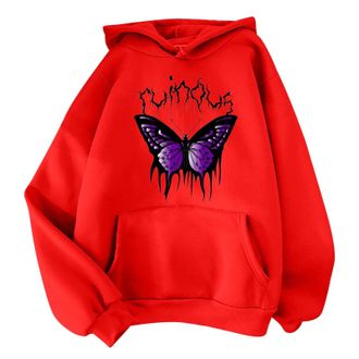 Generic Hoodies Woman Original, Sweatshirt Woman Hoodie Oversize Tops Versatile Tops with Butterfly Pattern Loungewear Original Hoodies Hoodies Casual Sweatsh