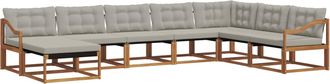 vidaXL Conjunto De Sof&aacute;s De Exterior 8 Uds. Gris Natural Y Claro Vidaxl
