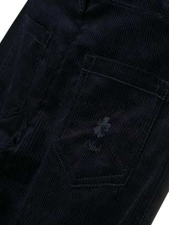 Chlo&eacute; Cotton Velvet Trousers - Blue