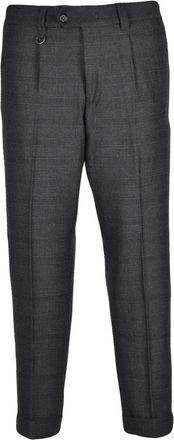 Paolo Pecora Grey Pleated Stretch Wool-Blend Chino Pants
