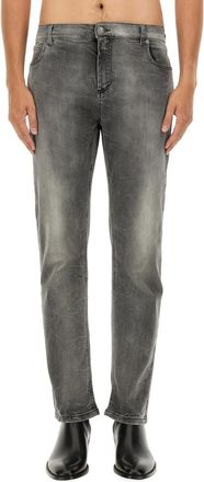 Balmain Grey Mid Rise Jeans