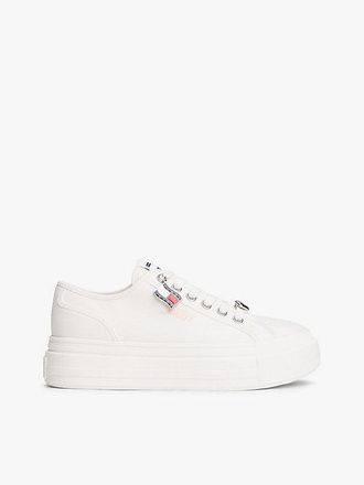 Tommy Hilfiger Canvas Platform Trainers With Charms