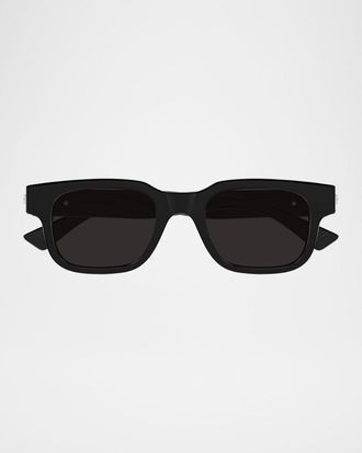 Bottega Veneta Mens Bv1411s-001 Acetate Rectangle Sunglasses