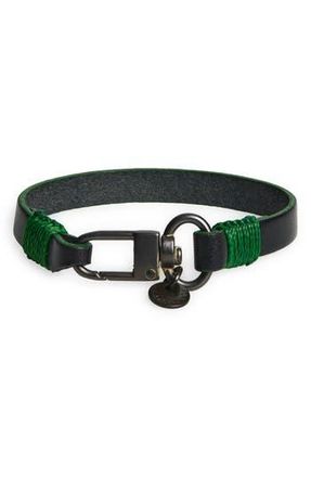 Caputo & Co. Mens Contrast Edge Leather Bracelet in Black at Nordstrom Rack