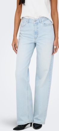 Only High-waist-Jeans ONLY ONLJUICY HW WIDE LEG DOT114 DNM, Damen, Gr. 25, L&auml;nge 32, light blau bleached denim, Denim/Jeans, Obermaterial: 99% Baumwolle, 1
