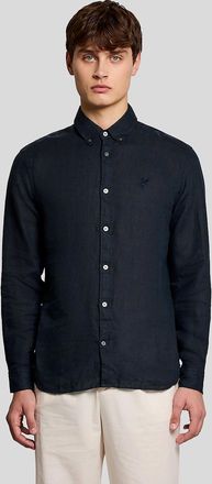 Lyle & Scott Lyle And Scott Mens Linen Button Down Shirt - Black - Size: 42/Regular