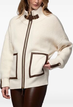 Max & Moi Gelaia cardigan - women - Wool/Cashmere/Lambskin - S - Neutrals