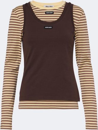 Miu Miu Set de camiseta y tank top de jersey de algod&oacute;n