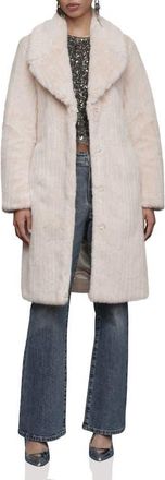 Avec Les Filles Faux Fur Belted Coat in Ivory at Nordstrom, Size Xx-Large