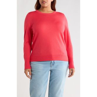 Caslon Crewneck Sweater in Red Geranium at Nordstrom Rack, Size 3X