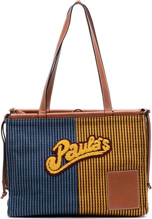 Loewe Pre-owned Womens Paula Ibiza Striped Tote - Dark Blue Textile - One Size