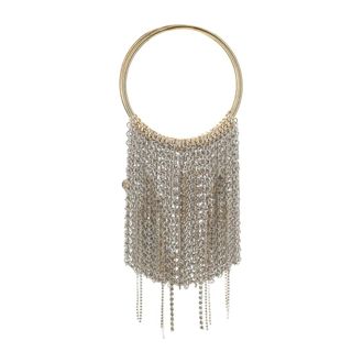 Silvia Gnecchi Handbags, female, Gray, ONE SIZE, Handbag with Chain Fringes