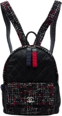 Chanel Pre-owned Vintage Quilted Nylon & Tweed Backpack - Dames - Vintage Rugzakken - Veelkleurig - ONE Size - Nylon - Vintage