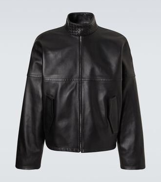 Bottega Veneta Chaqueta de piel Intrecciato