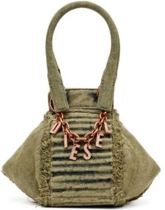 Diesel Stijlvolle Groene Dames Schoudertas - Dames - Handtassen - Groen - ONE Size - Katoen - Tassen