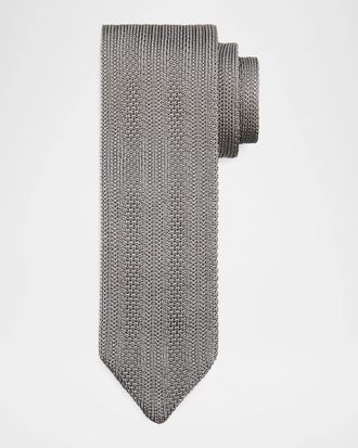 Brunello Cucinelli Men & apos;s Textured Knit Silk Tie