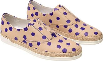 Tod's Tods Francesina Polka-Dot Leather Espadrilles