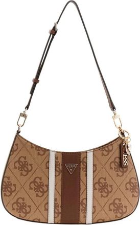 Guess Noelle II Schoudertas met Ritssluiting Boven - Dames - Schoudertassen - Bruin - ONE Size - Tassen