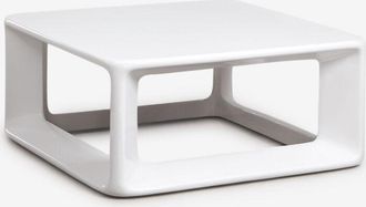 Sklum Mesa De Centro Cuadrada 80x80 Cm En Cemento Y Fibra De Vidrio Lilou Sklum