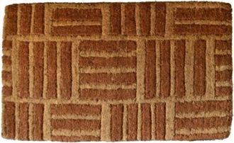 Imports Decor Criss Cross Woven Door Mat, Handcrafted Geometric Entry Rug for Indoor Outdoor Use