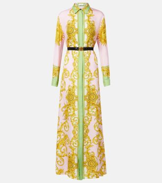 Versace Printed silk twill shirt dress