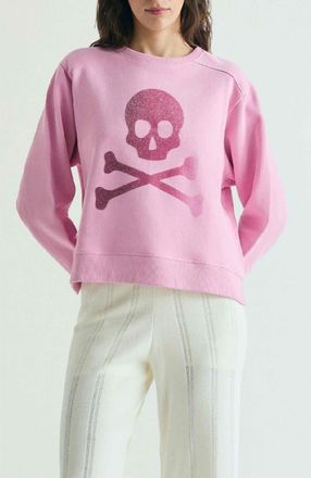 Scalpers Skull Glitter Sweatshirt in Pink at Nordstrom, Size X-Small