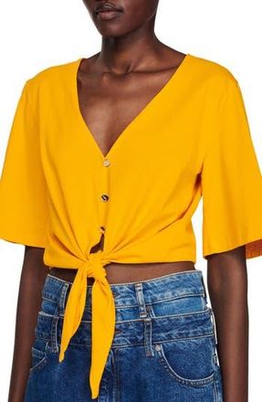 Sandro Martinez Crop Top in Orange at Nordstrom Rack, Size 1 (Fits Like 2-4 Us) / 36 Eu