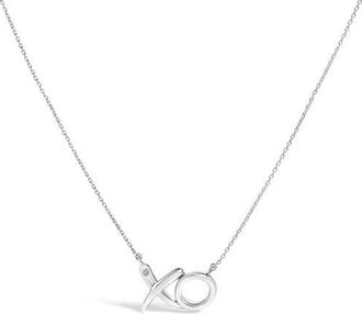 House of Brilliance Sterling Silver Diamond Accent XO Pendant Necklace at Nordstrom