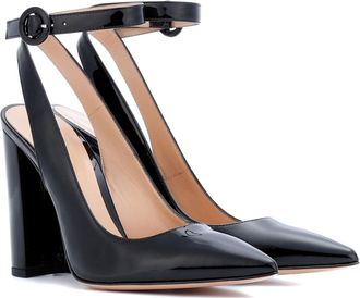 Generic Chunky Heels Pumps for Women, Sexy Pointed Toe Ankle Strap Buckle Court Shoes, Fashion Strappy Leather Slingback Party Wedding High Heels Pumps,Black,