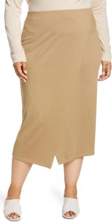 Vince Overlap Midi Skirt in Dark Wheat at Nordstrom Rack, Size Xx-Large