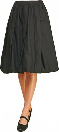 Pinch Design Bubble Hem Knee Skirt In Black