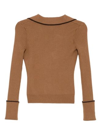 Monse Gebreide polotop - Bruin