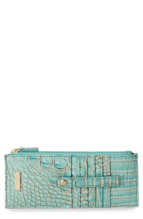 Brahmin Croc Embossed Leather Credit Card Wallet in Waterfall at Nordstrom