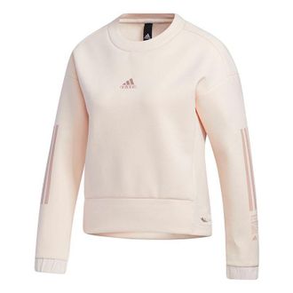 adidas (WMNS) adidas Style Soft Swt logo Printing Round Neck Short Casual Sports Round Neck Pink Hoodie GM1460