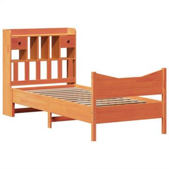 vidaXL Vidaxl - Bed Frame without Mattress Wax Brown 75x190 cm Small Single Solid Wood Pine
