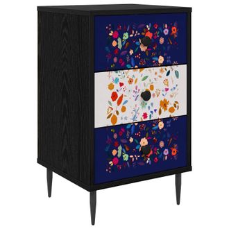 vidaXL Mesa De Noche Mainz Roble Negro 36 X 33 X 61 Cm Vidaxl