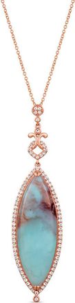 Le Vian Peacock Aquaprase 14K Rose Gold 12.32 Ct. Tw. Gemstone Pendant